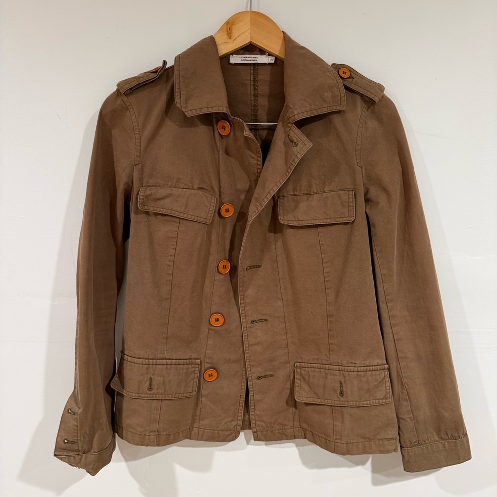 Comptoir des Cotonniers Brown Utility Jacket – chore style workwear  – Size 36/S